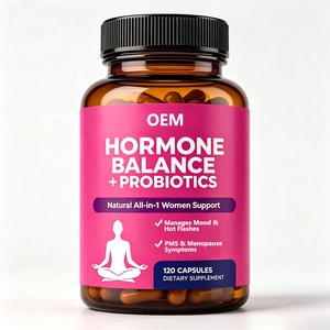Cápsulas <span class=keywords><strong>de</strong></span> Probióticos Naturales para el Equilibrio Hormonal, 120 Unidades, OEM/ODM, para Mujeres, Controla el Estado <span class=keywords><strong>de</strong></span> Ánimo, las Brotes <span class=keywords><strong>de</strong></span> Calor, <span class=keywords><strong>los</strong></span> <span class=keywords><strong>Síntomas</strong></span> del SPM y <span class=keywords><strong>la</strong></span> <span class=keywords><strong>Menopausia</strong></span>, Refuerza el Sistema Inmunitario - Product Image 1