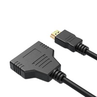 Kabel Splitter HDTV Harga Murah 1 Input 2 Output, 1 Male ke Dual 2 Female, Adaptor Kabel Splitter Video HDTV 1x2 untuk TV