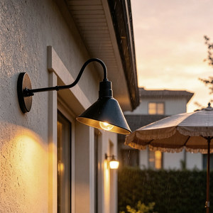 Lampe murale extérieure étanche, style rétro, noir mat, pour villa, cour, portail, lumière latérale, moderne et minimaliste - Product Image 3