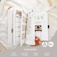 LABON Agenda A5 personnalisé non daté, journal personnalisé avec pages illustrées à la main, thèmes hebdomadaires et mensuels, papeterie, carnet, cadeau