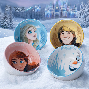 Set di 4 Ciotole in Ceramica <span class=keywords><strong>Frozen</strong></span> con <span class=keywords><strong>Elsa</strong></span>, <span class=keywords><strong>Anna</strong></span> <span class=keywords><strong>e</strong></span> Olaf, Stoviglie per Bambini, Ciotole per Cena in Famiglia, Confezione Regalo - Product Image 3
