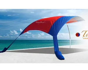 Tenda da sole portatile tenda da spiaggia per famiglie rifugi per sole, campeggio protezione Uv esagonale parasole in acciaio PVC Oxford una camera da letto CN;GUA