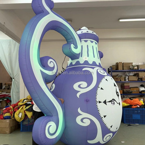 Tetera inflable morada con reloj <span class=keywords><strong>de</strong></span> decoración Dreamy Alice para exhibición temática del País <span class=keywords><strong>de</strong></span> las Maravillas, fiesta infantil <span class=keywords><strong>de</strong></span> cuento <span class=keywords><strong>de</strong></span> hadas - Product Image 6