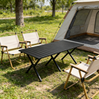 Table de camping pliante en métal moderne, légère et durable pour le camping en plein air, le parc, la plage, le balcon, la terrasse intérieure