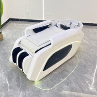 Fauteuil de massage moderne inclinable à vapeur à circulation d'eau pour spa haut de gamme avec bassin en céramique blanche et repose-pieds réglable