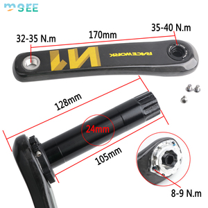 SeeMore <span class=keywords><strong>Crank</strong></span> 29MM Axis T800 40-46T 空心曲柄臂组 170mm 单速 GXP 链环 公路自行车碳纤维曲柄套件 - Product Image 6