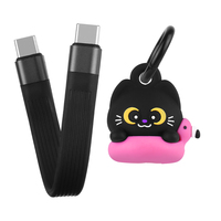Câble de charge rapide 60W Panda Bear USB C vers USB C court en PVC, porte-clés, pour téléphone, tablette, batterie externe, portable