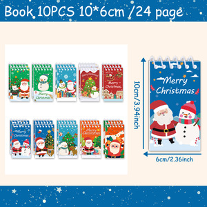 Christmas-Themed Spiral <b>Notebook</b> <b>Mini</b> Portable Diary For Students And Kids - Product Image 5