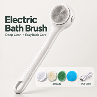 Brosse de douche électrique rechargeable pour le corps, brosse de bain électrique, machine à exfolier automatique, brosse corporelle électrique