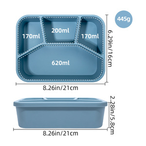 Lonchera bento para niños, se puede personalizar con logotipo, contenedor de alimentos ecológico, plato separador de silicona - Product Image 2