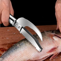 Ensemble écologique de grattoir à poisson portable en acier inoxydable pour la cuisine domestique, compatible lave-vaisselle