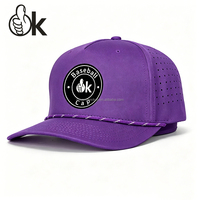 Gorras perforadas con orificios, con LOGO personalizado, bordado 3D, deportivas, para golf, béisbol, tipo Dad Hat, gorras de 5 paneles, gorra de malla en blanco
