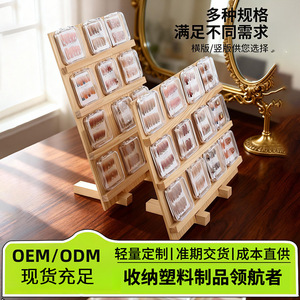 Wooden Nail Art Display Rack Multi Layered Stepped Vertical Desktop Anti Tipping Board For Salon Use - Product Image 2