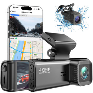 Caméra de voiture à double caméra de tableau de bord 3.18 pouces 4K avant et 1080P arrière GPS à vision nocturne avec fonction d'enregistrement et contrôle d'application WiFi - Product Image 3