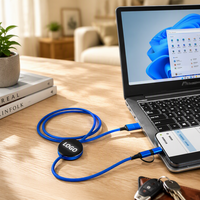 Nouveaux produits tendances 2026 : Câble de charge rapide USB Micro Type-C 4-en-1 tressé en nylon, le plus vendu