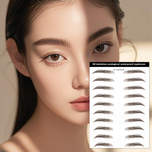 Nuevo diseño al por mayor <span class=keywords><strong>3D</strong></span> temporal impermeable gris marrón ceja tatuaje pegatina para maquillaje facial - Product Image 2