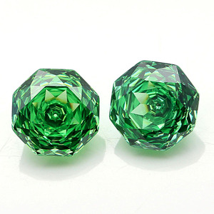 Piedra Sintética CZ Suelta, Corte Fresco, Color Verde Rosa, Forma de Rosa, Gema Artificial de Zirconia - Product Image 3