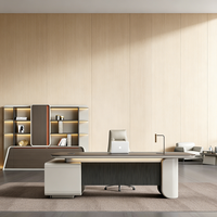Meubles de bureau, table de bureau en bois, design de bureau de direction, bureaux de luxe en forme de L, bureau de direction pour PDG
