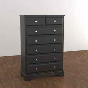 Cajonera negra de madera SWT con tocador de espejo para muebles de dormitorio - Product Image 2