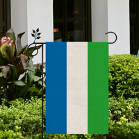 Drapeau de la Sierra Leone Matériau de lin de haute qualité pour l'extérieur 12*18In Plus de styles à choisir