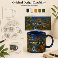 Mug à café en céramique souvenir du Venezuela, personnalisé, cadeau touristique avec design de monument, boîte cadeau, OEM ODM, vente en gros