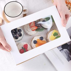 Boîte à cupcakes pliable en gros, 6 emplacements, en kraft blanc avec insert, emballage pour pâtisseries et muffins pour boulangerie - Product Image 4