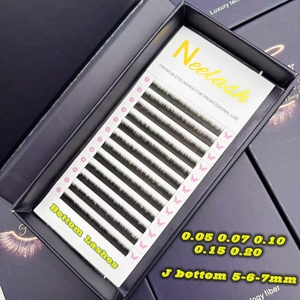 Pestañas Inferiores de Alta Calidad Fácil de Abanicar, Mixtas de 5mm, 6mm, 7mm, 8mm, Curva J, Negro Oscuro, Bandeja de Extensiones de Pestañas Inferiores Fácil de Abanicar, Abanico Rápido - Product Image 5