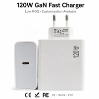 Charger USB C GaN 120W Tipe-C PD 3.0 Adaptor Pengisian Cepat Satu Port 20V 6A untuk Laptop Tablet Ponsel CE RoHS