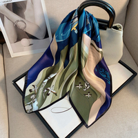 Vente en gros 100% véritable soie matériel Hangzhou écharpe mode impression personnalisée femmes cravate carré foulard en soie