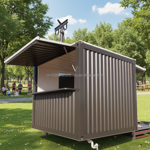 منزل حاويات قابل للتوسيع بطول 10 أقدام، مطعم مسبق الصنع من الألواح الفولاذية، كشك للمقاهي والحانات بتصميم عصري للاستخدام الخارجي - Product Image 2