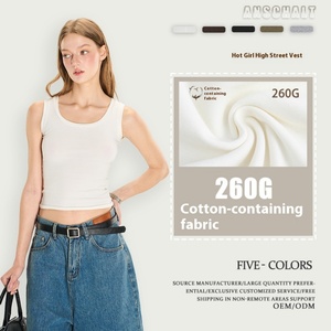 Chaleco Corto de Tirantes para Mujer, Estilo Americano, Color Sólido, Tendencia Verano 2025, 260g, Estilo Urbano, Spice Girls - Product Image 1