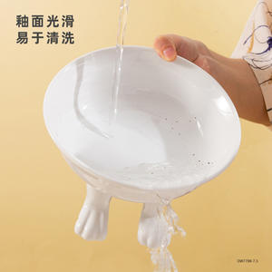 Tazón de Cerámica Personalizable para Mascotas, 800 ml, Blanco, Alto, Antideslizante, para Perros y Gatos, Origen Chaozhou, DW779B-7.5 - Product Image 1