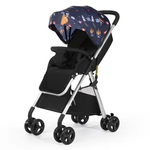 Vente en gros, poussette de luxe personnalisée, support pliable à une main pour bébé une fois pliée, chariot à pousser