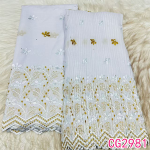 Tissu en dentelle suisse Lafaya en gros 2.5y+2.5y, tissu en dentelle de coton, tissu en dentelle brodée de coton suisse pour jupe plissée africaine - Product Image 4