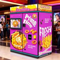Distributeur Automatique de Haute Qualité 24h/24 avec Système de Refroidissement pour Frites, Boulettes de Poisson Frites, Anneaux d'Oignon et Frites de Pommes de Terre, Acceptant Plusieurs Méthodes de Paiement