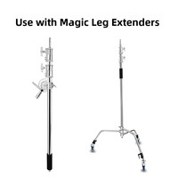 Support de plafond en acier inoxydable pour éclairage, avec barre transversale télescopique réglable de 2,5 m, épaissie, modèle Magic Leg C-Bracket