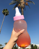1000ml sortie d'usine grand bébé bataille Daiquiri tasse logo personnalisé boisson jus lait bière tasse avec couvercle et paille