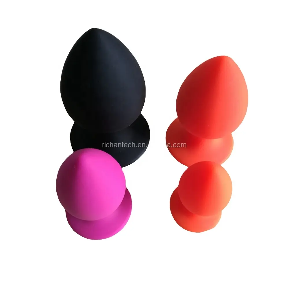 Quality Soft Silicone Adult Sucker Butt Plug Anal Sex Toys Products in 4 shapes