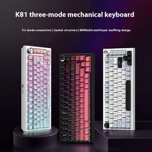 ลูกบิด K81แบบกลไกไร้สายสามโหมดปรับแต่งตามต้องการลูกบิดสะกดสีสำหรับเล่นเกมสลักด้านข้างปลั๊กร้อนสำหรับแล็ปท็อป - Product Image 5