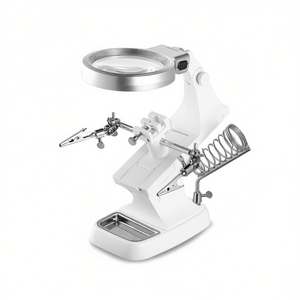 Lupa con Luz LED y Tercera Mano, Diámetro de Lente de 90 mm, 3X 4.5X, con Tornillo de Banco para Soldadura, para Trabajos de Precisión - Product Image 1