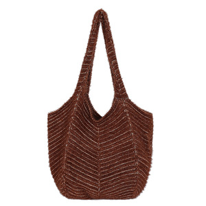 Sac fourre-tout en coton tricoté pour femme, style coréen, décontracté, à porter à la main ou sous le bras, grande taille, automne-hiver, polyvalent - Product Image 5