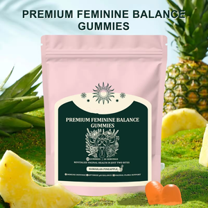 Premium Feminine Balance Gummies Etiqueta Privada OEM ODM Mezcla de hierbas Ashwagandha Probióticos para Suplemento Hormonal Femenino - Product Image 2