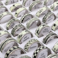 Bague lumineuse en acier inoxydable pour femmes et hommes, bague de fiançailles, promesse de mariage, bagues de couple
