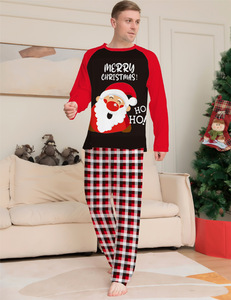 Nuevo <span class=keywords><strong>Pijama</strong></span> Térmico de Punto con Estampado de Santa Claus a Cuadros Rojos, Negros y Blancos a Juego para Navidad, Ropa de Casa Familiar para Padres e Hijos - Product Image 5