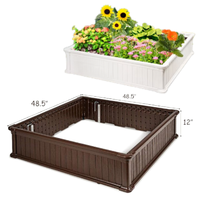 Jardinière de jardin carrée en plastique portable de 4*4 pieds pour l'aménagement extérieur