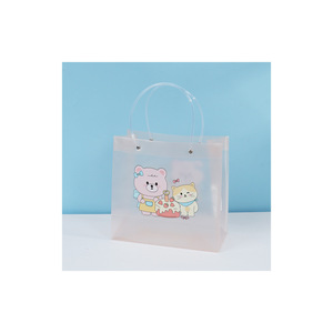 Sacs fourre-tout personnalisables en PVC Amy, emballage cadeau en PP givré imperméable, plastique transparent avec logos publicitaires - Product Image 4