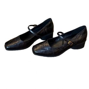 Zapatos de Tacón Grueso Formales Cuadrados de Piel de Oveja Genuina Estilo Vintage Francés para Mujer, Cómodos, Sin Cordones, de Boca Baja, para Oficina - Product Image 1