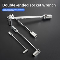 Clé à douille articulée Torx en L de 13 mm à 12 points, en acier au chrome-vanadium chromé, avec embout coudé à 90 degrés pour tuyaux