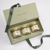 Boîte cadeau personnalisée pour bougie, style livre, avec fermeture magnétique, ruban en satin, OEM