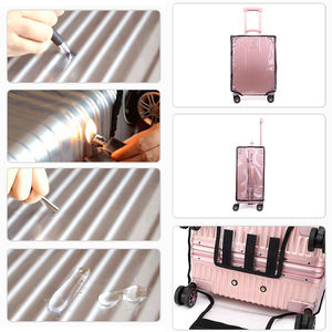 UOO Bagage à main de petite taille, étanche à la poussière, transparent, <span class=keywords><strong>organisateur</strong></span> de voyage, chariot en PVC, <span class=keywords><strong>housse</strong></span> de <span class=keywords><strong>valise</strong></span> pour bagages - Product Image 5